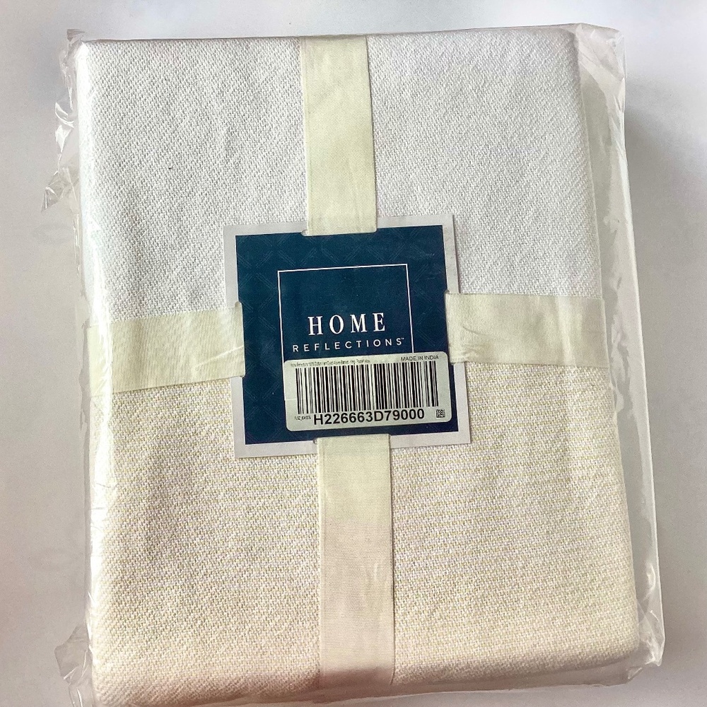 Home Reflections 100% Cotton Yarn Dyed Woven Blanket - King Pastel Yellow - NWT